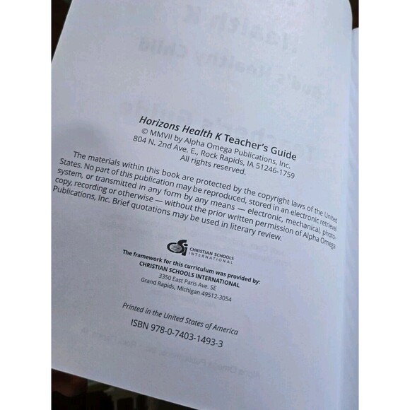 Horizons Health Kindergarten K5 Student Workbook & Teacher's Guide Homeschooling - Picture 6 of 10